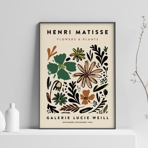 Matisse Flower Sketch - Plants Poster, Printable Poster, Digital Download, Modern Minimalist Art Print, Women Art Print, Botanical Art Print