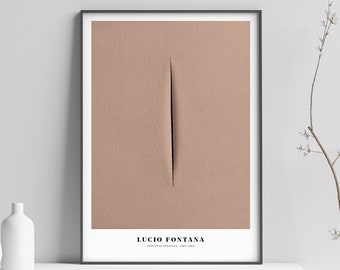 Lucio Fontana Cut Art Print, Digital Download, Fontana Print Art, Printable Poster, Minimalist Art Print, Lucio Fontana Art Print, Bronze