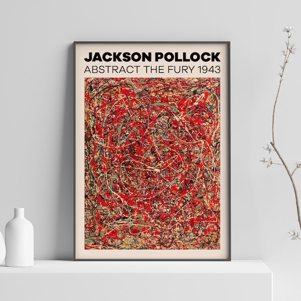 Jackson Pollock Painting Poster - Jackson Pollock Poster, Modern Wall Art, Exhibition Poster, Abstract Print, Pollock Poster, Printable, Art