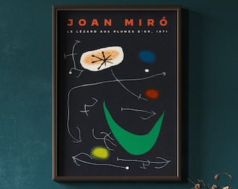 Joan Miro Print, Black Abstract, Miro Poster, Jean Miró Digital Print, Digital Download, Modern Wall Art, Miro Exhibition Poster