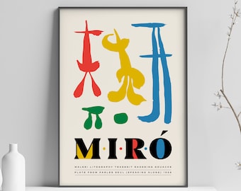 Joan Miro Poster, Digital Download, Miro Art Print, Exhibition Poster, Modern Wall Art, Abstract Print, Miro Digital Print, Printable Poster