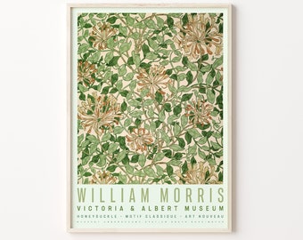 William Morris Art Print, William Morris Poster, Digital Download, Exhibition Art Poster, Vintage Flower Print, Morris Plants Art, Motif Art