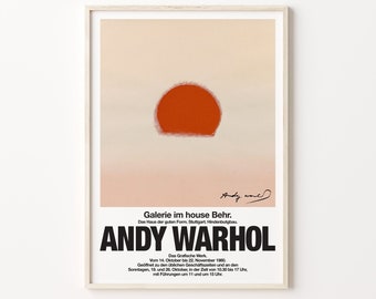 Andy Warhol Poster, Andy Warhol Sunset, Warhol Art Print, Digital Download, Printable Warhol, Warhol Sunset Print, Sunset Wall Art, Pop Art