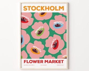 Flower Market Prints, Digital Download, Flower Market Poster, Tokyo Flower Market, Printable Poster, Florist Gift, Matisse Flower, Honolulu