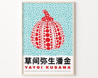 Yayoi Kusama Pumpkin Print, Digital Download, Yayoi Kusama Art Print, Yayoi Kusama Infinity Dots, Kusama Poster, Kusama Printable Poster