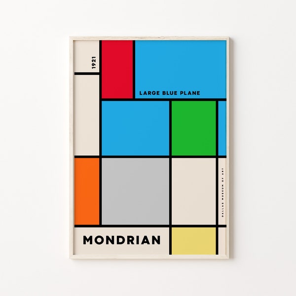 Piet Mondrian Print, Mondrian Poster, Mondrian Painting, Digital Download, De Stijl Print, Contemporary Art Print, Printable Poster