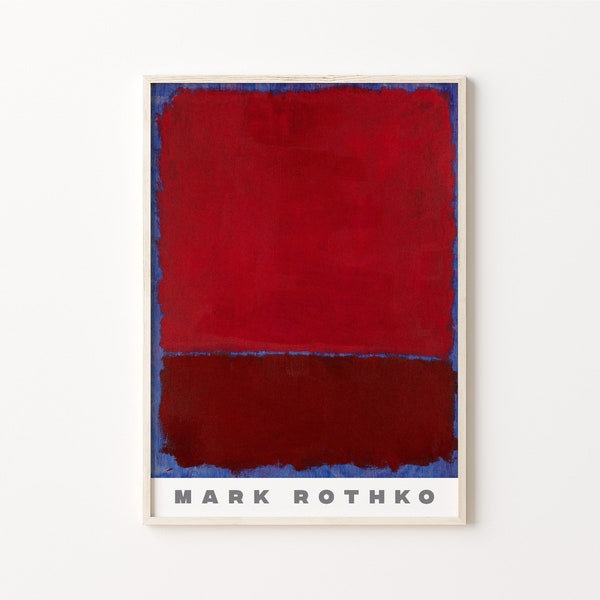 Mark Rothko Poster, Mark Rothko Print, Digital Download, Rothko Block Color, Rothko Printable Poster, Rothko Red Painting, Rothko Wall Art