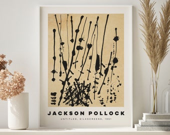 Jackson Pollock Brush Painting Art Print - Pollock Poster, Contemporary Art, Exhibition Poster, Abstract Print, Pollock Art Print, Printable