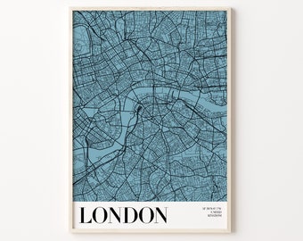 London Map Poster, City Map Art Print, Printable London City, Digital Download, London Art Print, City Map Drawings, London Poster