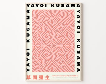 Yayoi Kusama Poster, Digital Download, Yayoi Kusama Infinity Nets, Yayoi Kusama Art Print, Kusama Digital Poster, Printable Poster, Pumpkin