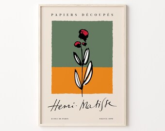 Matisse Flower, Matisse Cutout Print, Henri Matisse Poster, Matisse Digital Download, Matisse Print, Matisse Sketch Flower, Printable Poster