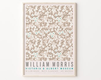 William Morris Art Print, Exhibition Art Poster, Vintage Flower Print, Morris Wall Decor, Digital Plants Art, William Morris Poster