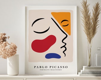 Picasso Line Art Minimalist Portrait - Modern Minimalist Art Print Set, Women Line Art Print, Art Print, Artist