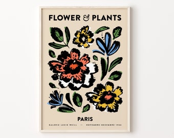 Flower Market Paris, Plants Poster, Printable Poster, Digital Download, Flower Market, Istanbul Flower, Botanical Art Print, City Flower