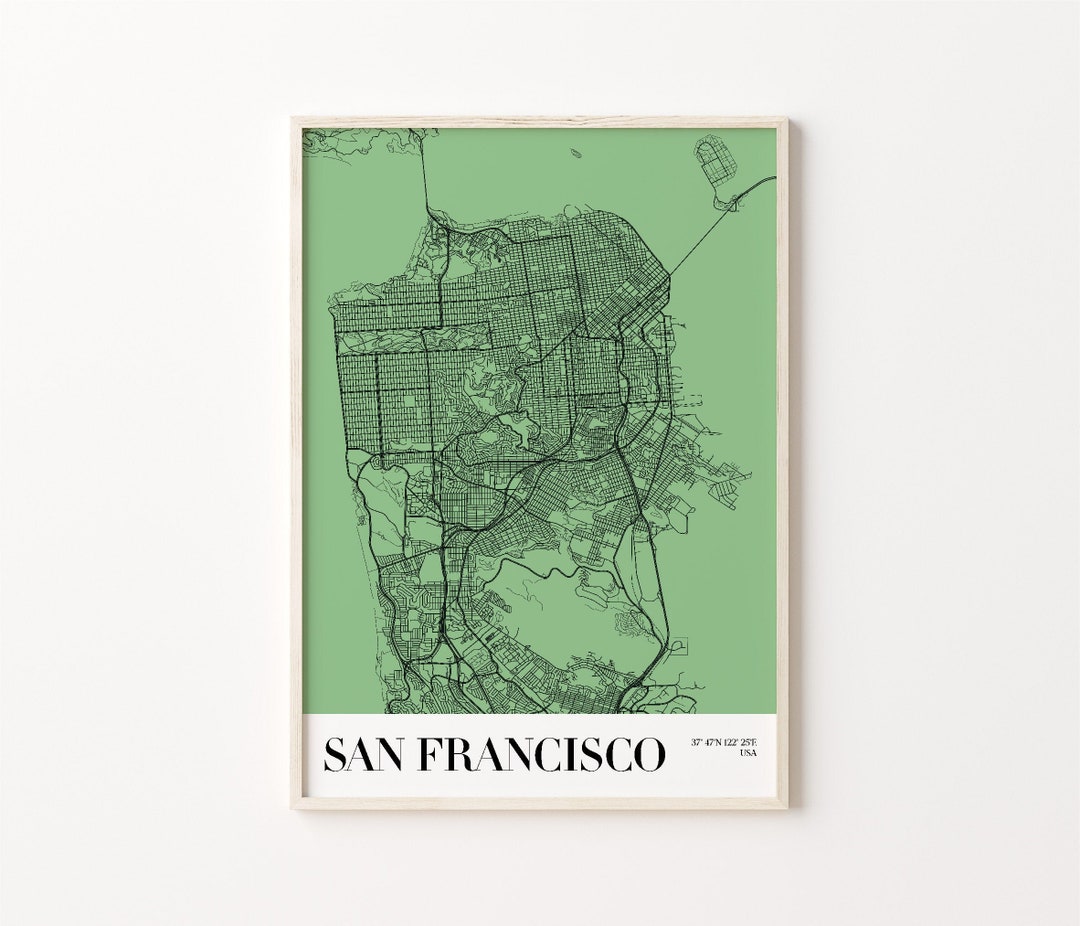 San Francisco Map Poster, City Map Art Print, Printable San Francisco City, Digital Download ...