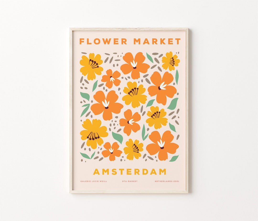 Flower Market Poster, Flower Market Prints, Digital Download, Tokyo