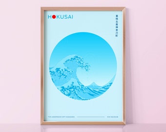 Japanese Waves, Digital Download, Hokusai Print, Japanese Art Print, Hokusai Poster, Japanese Vintage Poster, Vintage Japanese Print