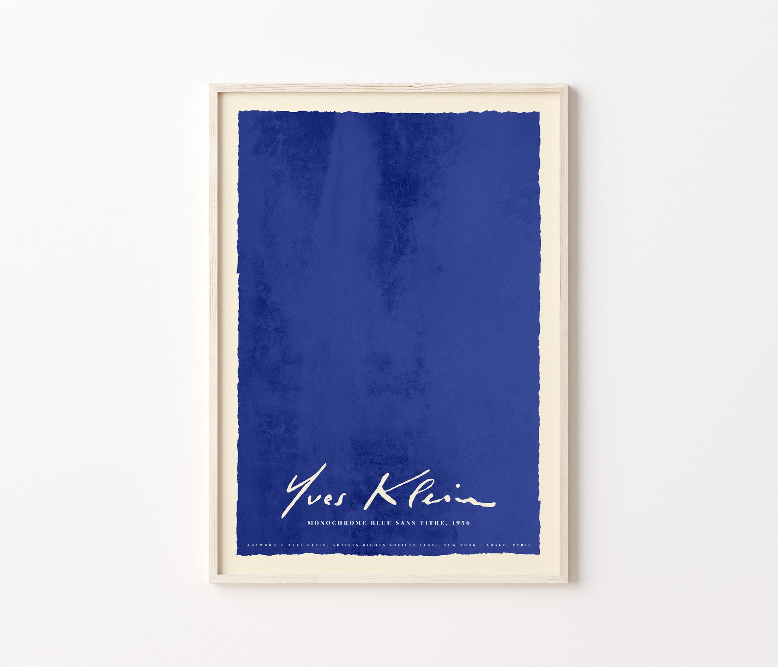 Yves Klein Kunstdruck Yves Klein Poster blaue monochrome