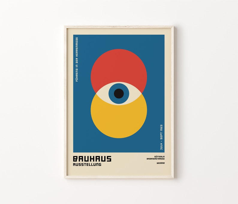 Bauhaus Exhibition Poster, Bauhaus Art Print, Bauhaus Eyes Poster, Bauhaus Poster, Digital Download, Bauhaus Digital Art, Vintage Poster image 1