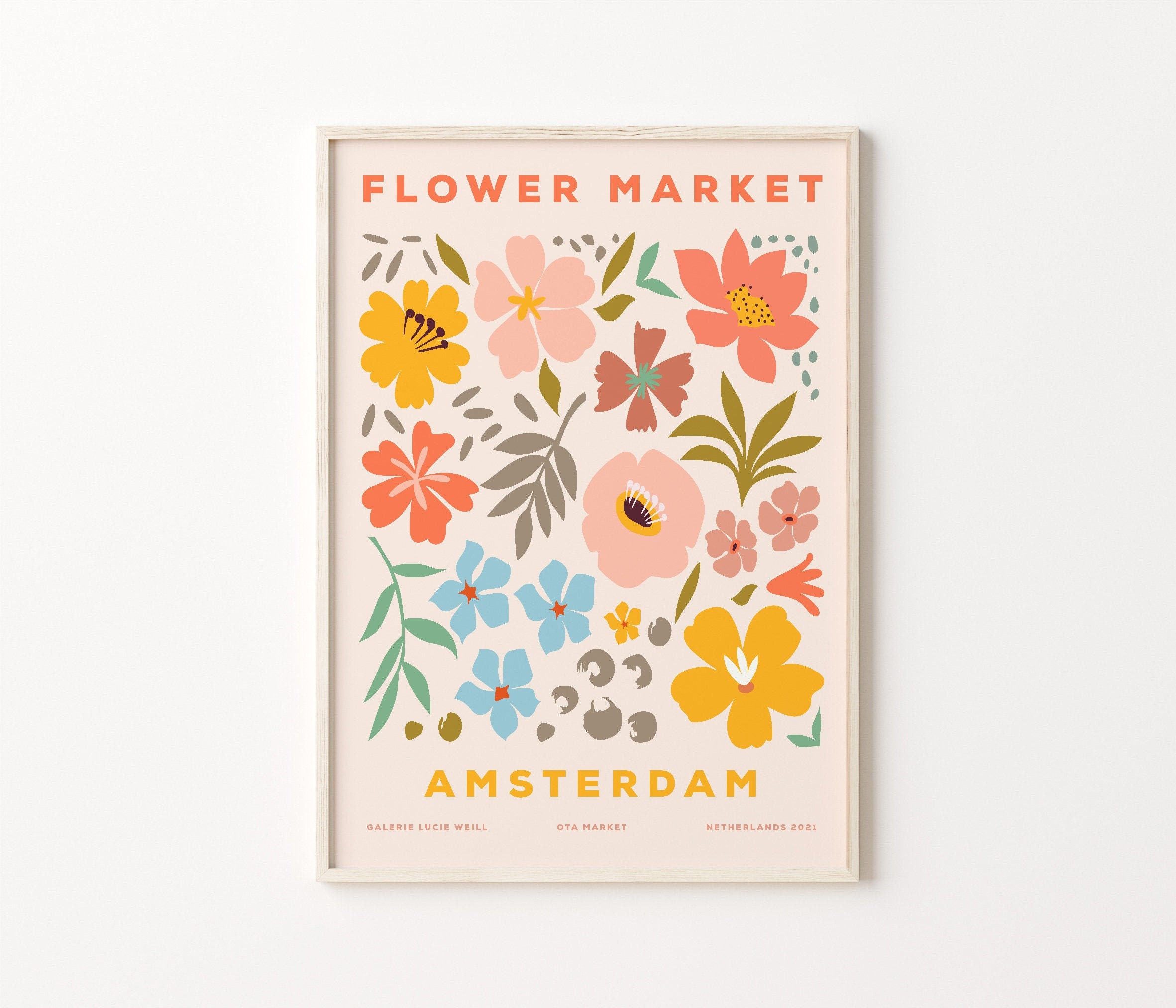 Flower Market Poster Flower Market Prints Digital Download image