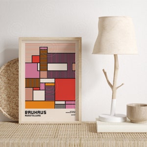 Bauhaus Poster, Bauhaus Art Print, Bauhaus Museum Poster, Bauhaus City, Digital Download, Bauhaus Digital Art, Vintage Poster, Bauhaus Home image 2