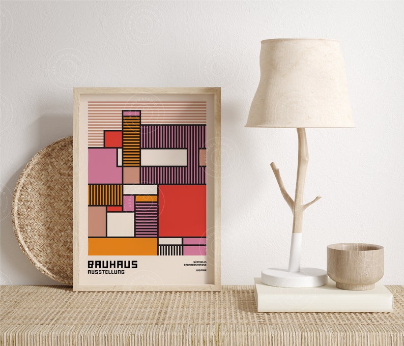 Bauhaus Poster, Bauhaus Art Print, Bauhaus Museum Poster, Bauhaus City, Digital Download, Bauhaus Digital Art, Vintage Poster, Bauhaus Home image 2