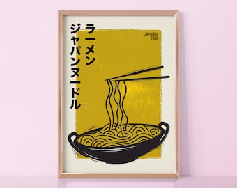 Ramen Noodle Print, Digital Download, Japanese Print, Sushi Poster, Ramen Art Print, Japan Food Print, Japan Noodle Poster, Japanese Poster