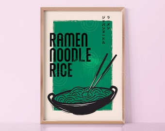 Ramen Noodle Print, Digital Download, Japanese Print, Sushi Poster, Ramen Art Print, Japan Food Print, Japan Noodle Poster, Japanese Poster