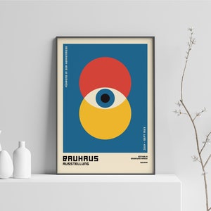 Bauhaus Exhibition Poster, Bauhaus Art Print, Bauhaus Eyes Poster, Bauhaus Poster, Digital Download, Bauhaus Digital Art, Vintage Poster image 7