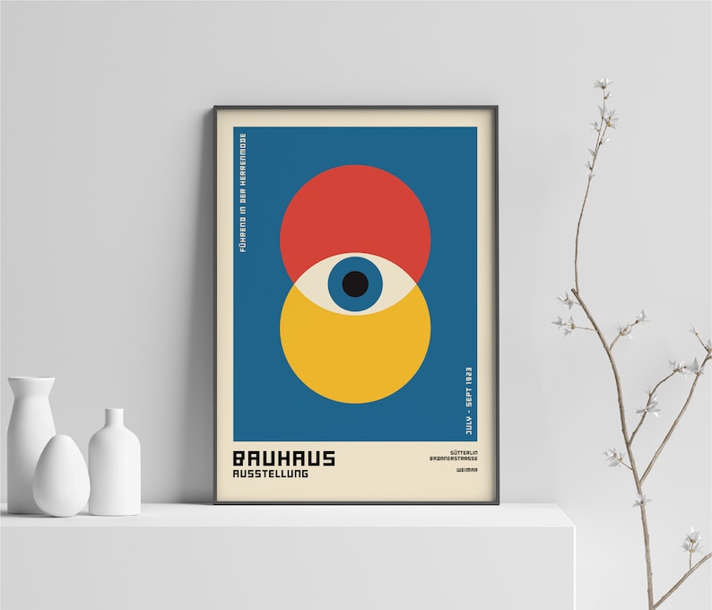 Bauhaus Exhibition Poster, Bauhaus Art Print, Bauhaus Eyes Poster, Bauhaus Poster, Digital Download, Bauhaus Digital Art, Vintage Poster image 7