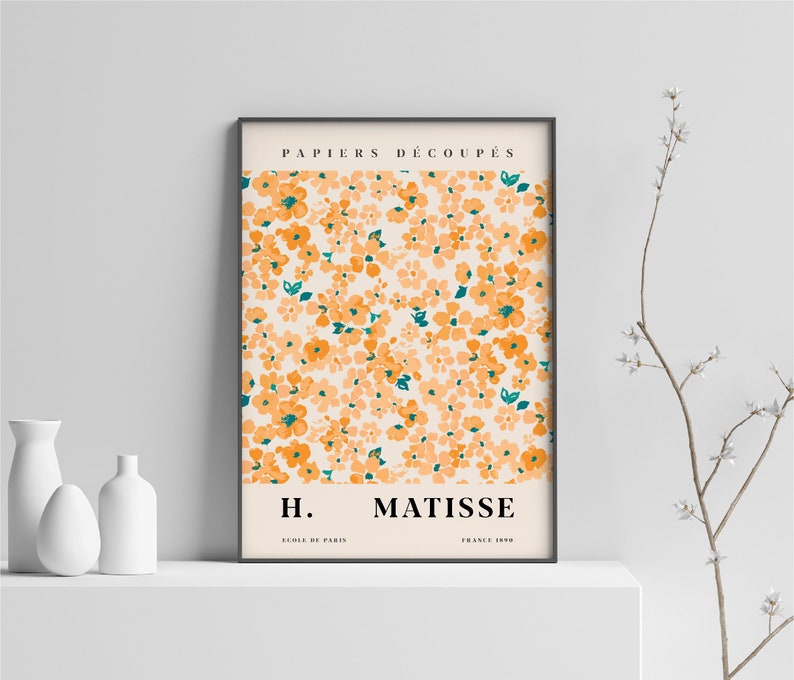 Flower Market Prints, Digital Download, Matisse Flower Poster, Matisse Cut Out, Matisse Print, Matisse Plant, Tokyo Flower, Printable Poster image 7