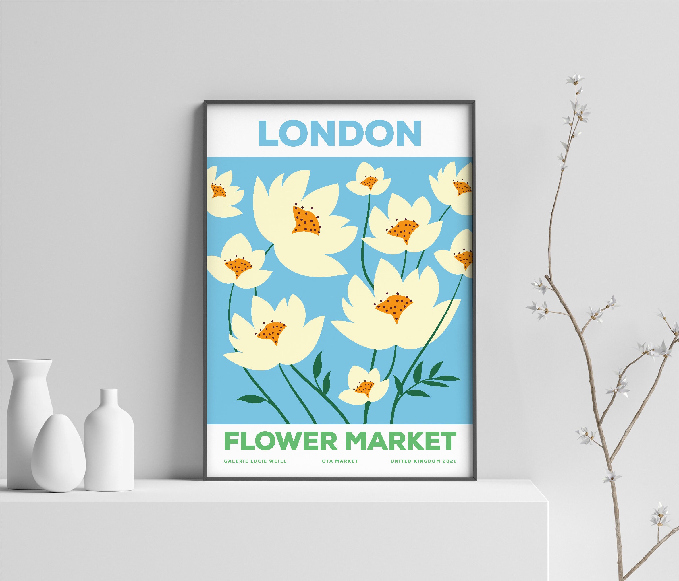 Flower Market Prints Digital Download Flower Market Poster Etsy