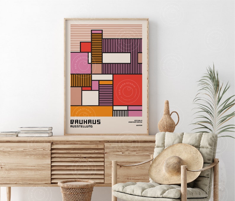 Bauhaus Poster, Bauhaus Art Print, Bauhaus Museum Poster, Bauhaus City, Digital Download, Bauhaus Digital Art, Vintage Poster, Bauhaus Home image 5