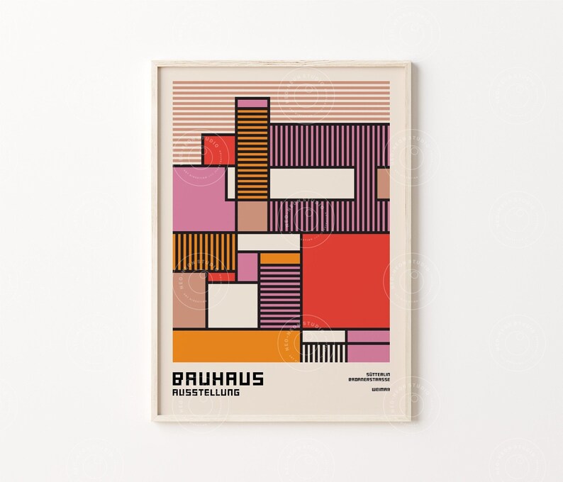 Bauhaus Poster, Bauhaus Art Print, Bauhaus Museum Poster, Bauhaus City, Digital Download, Bauhaus Digital Art, Vintage Poster, Bauhaus Home image 1