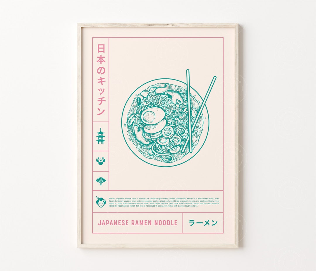 Ramen Noodle Print, Japanese Print, Ramen Poster, Ramen Art Print ...