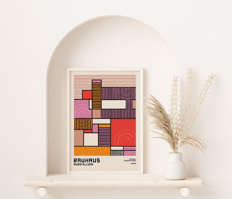 Bauhaus Poster, Bauhaus Art Print, Bauhaus Museum Poster, Bauhaus City, Digital Download, Bauhaus Digital Art, Vintage Poster, Bauhaus Home image 4