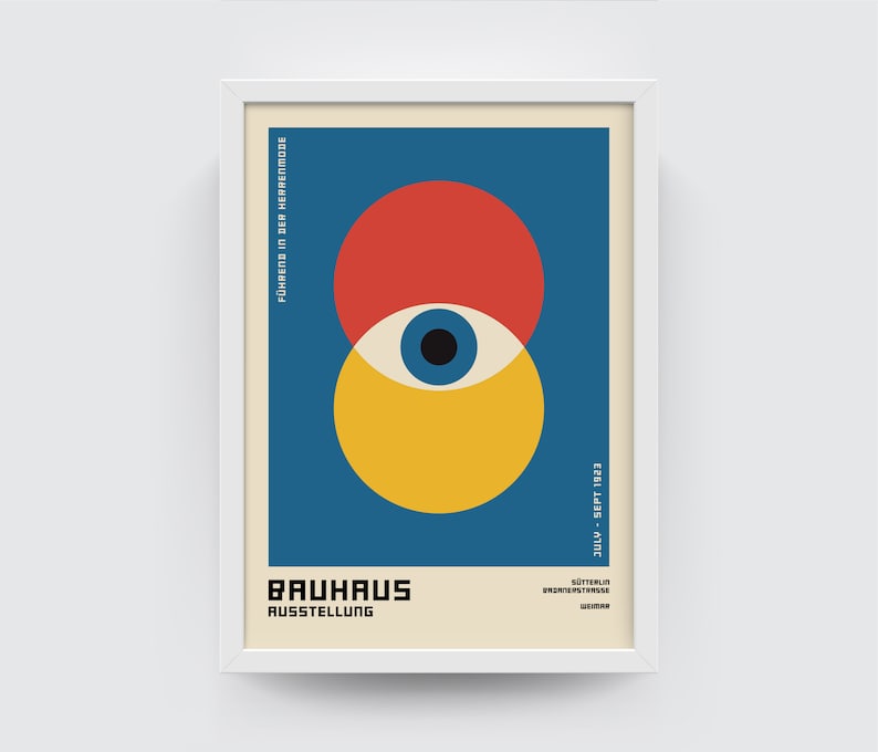 Bauhaus Exhibition Poster, Bauhaus Art Print, Bauhaus Eyes Poster, Bauhaus Poster, Digital Download, Bauhaus Digital Art, Vintage Poster image 5