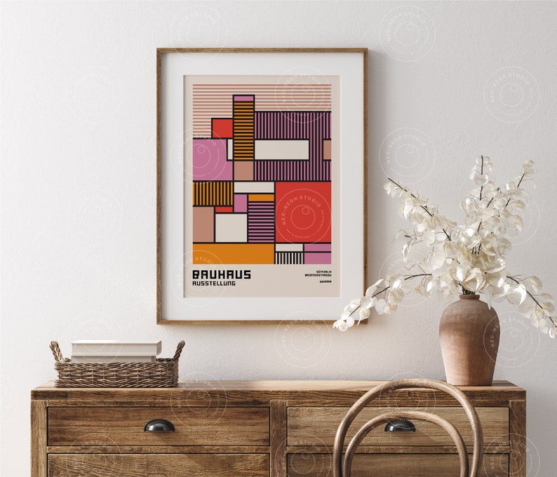 Bauhaus Poster, Bauhaus Art Print, Bauhaus Museum Poster, Bauhaus City, Digital Download, Bauhaus Digital Art, Vintage Poster, Bauhaus Home image 3