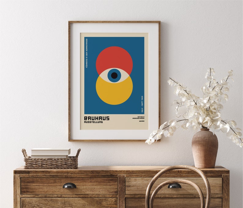 Bauhaus Exhibition Poster, Bauhaus Art Print, Bauhaus Eyes Poster, Bauhaus Poster, Digital Download, Bauhaus Digital Art, Vintage Poster image 2