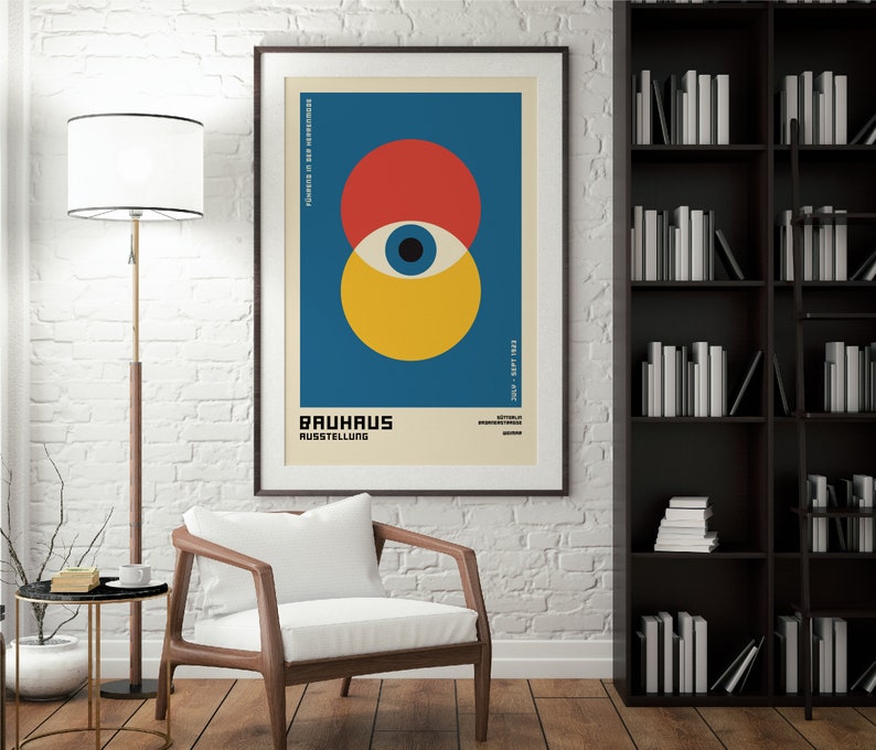 Bauhaus Exhibition Poster, Bauhaus Art Print, Bauhaus Eyes Poster, Bauhaus Poster, Digital Download, Bauhaus Digital Art, Vintage Poster image 3