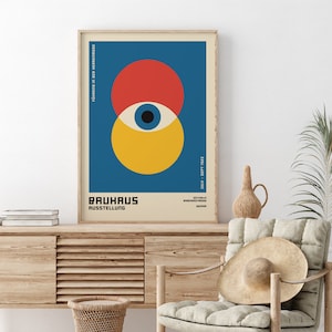 Bauhaus Exhibition Poster, Bauhaus Art Print, Bauhaus Eyes Poster, Bauhaus Poster, Digital Download, Bauhaus Digital Art, Vintage Poster image 4