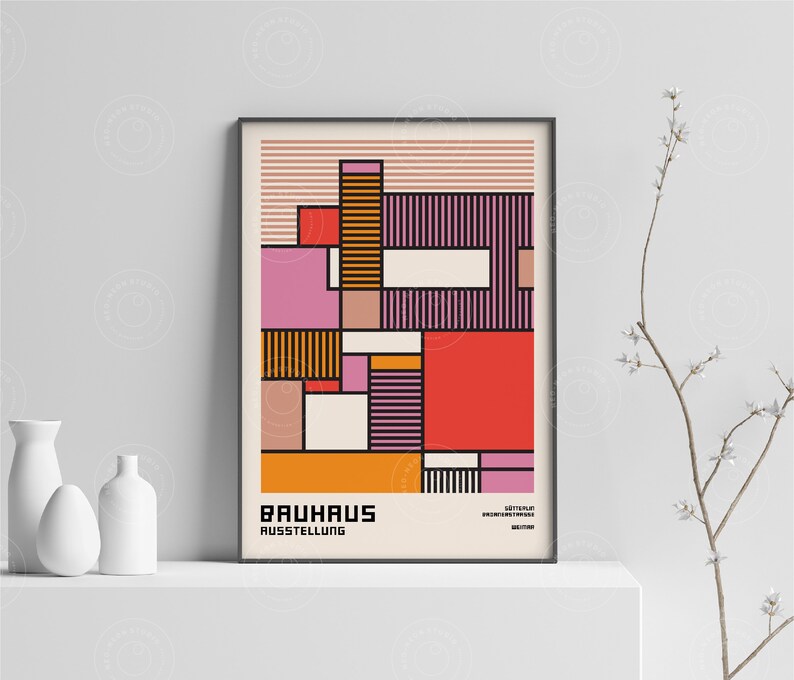 Bauhaus Poster, Bauhaus Art Print, Bauhaus Museum Poster, Bauhaus City, Digital Download, Bauhaus Digital Art, Vintage Poster, Bauhaus Home image 7