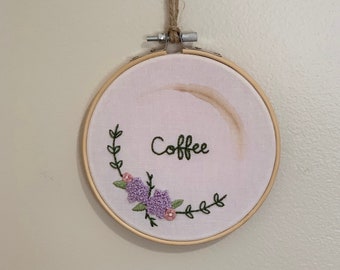 Coffee 5" Embroidery Hoop