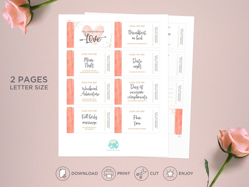 Coupon Book of Love With 14 Funny and Lovely Coupons DIY Etsy