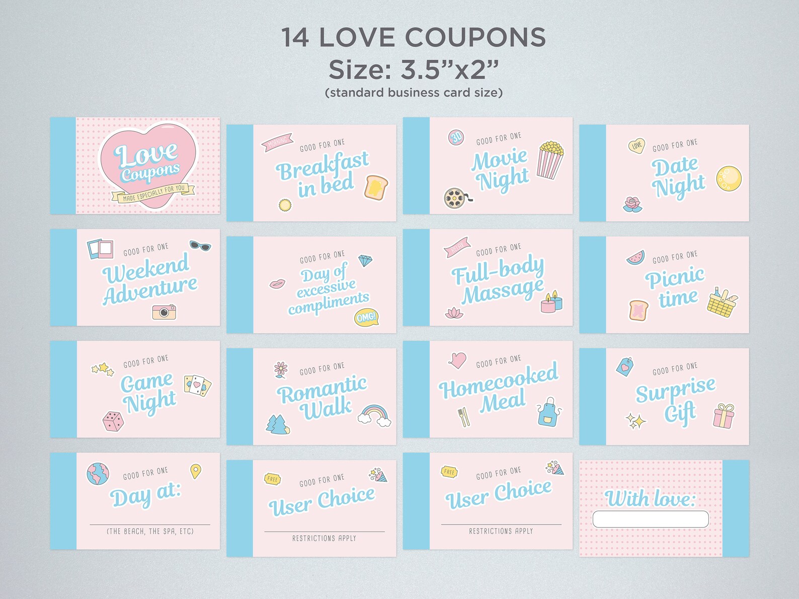 Love Coupon Book / Cupones de amor imprimibles para el Día de Etsy
