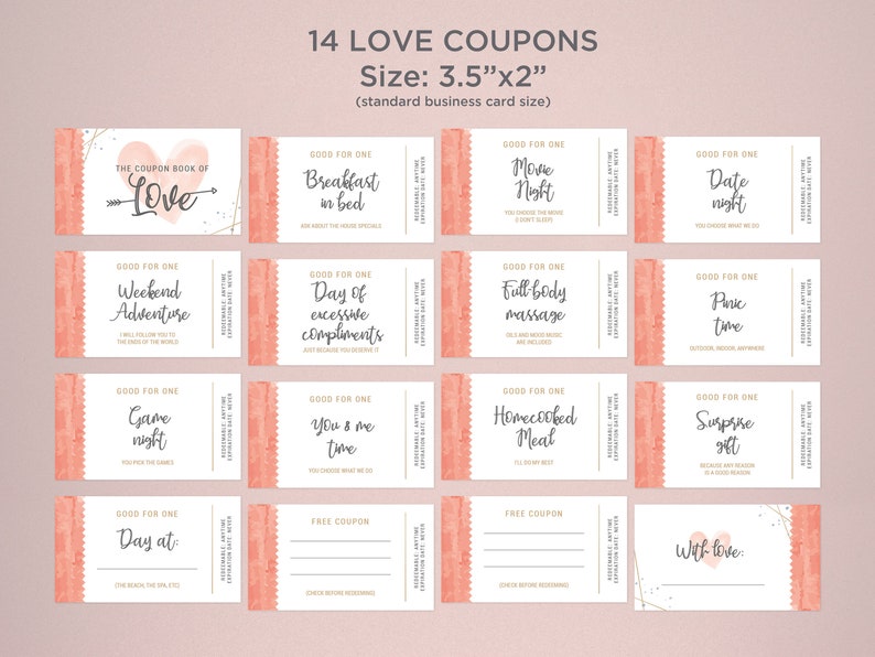 Coupon Book of Love With 14 Funny and Lovely Coupons DIY Etsy