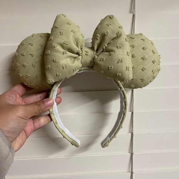 Swiss Dot Sage Green Inspired Mickey/minnie Ears Headband - Etsy display picture 2
