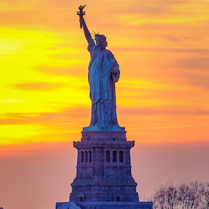 Statue of Liberty at Sunset.  Photographic print from Lazzeri Photography.