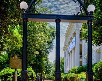 UGA Arch.  A famous landmark on the UGA campus.  Home of the University of Georgia Bulldogs.  Photographic print from Lazzeri Photography.