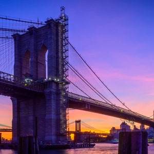 A New Day Dawns at the Brooklyn Bridge.  Photographic print from Lazzeri Photography.